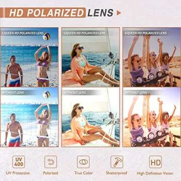 GQUEEN Cat Eye Mirrored Flat Lens Street Fashion Metal Frame Polarized Sunglasses for Women,Black Purple