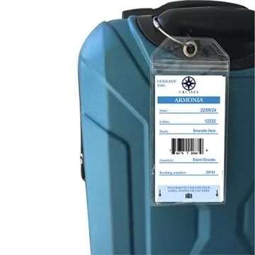 MSC Cruise Luggage Tag Holder by Cruise On [4 Pack] Fits All MSC Cruise Line Ships & Tags - Cruise Essentials 2025 & 2026 - Clear, Plastic & Waterproof Luggage Tags