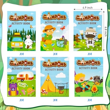 Dvbonike 24Pcs Camping Activity Books for Kids Fun