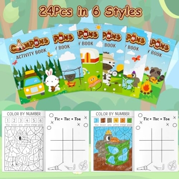 Dvbonike 24Pcs Camping Activity Books for Kids Fun