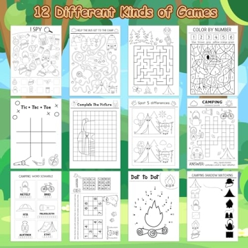 Dvbonike 24Pcs Camping Activity Books for Kids Fun