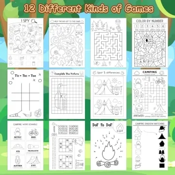 Dvbonike 24Pcs Camping Activity Books for Kids Fun