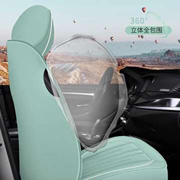 JielinKar Seat Cover 5 Seats Full Set Universal Fit for Most Vehicle Sedan SUV Truck Pickup Airbag Compatible Synthetic Leather Car Seat Cushion (Black)