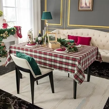LOSIVISHE Christmas Tablecloth - Waterproof Holiday Decor