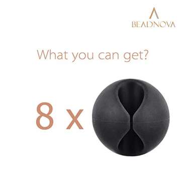 BEADNOVA Cable Clips Cord Organizer - 8 Pack for Home & Office