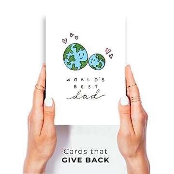 Wunderkid World's Best Dad Card, Cute Happy Father's Day Card for Dad (1 Single Card, Blank inside)