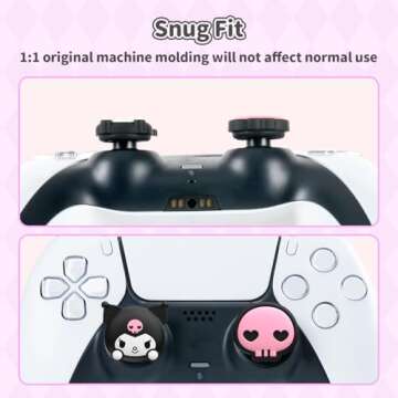 Kuitmor Cute Thumb Grip Caps for PS5,Soft Silicone Joystick Caps,Cute Cartoon Thumbstick Grips Compatible with PS5/PS4/Switch Pro Controller 4PCS - KLM