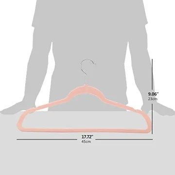 50 Pack Velvet Clothes Hangers Space Saving Blush Pink