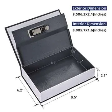 Book Safe Box with Combination Lock, Ohuhu Upgrade Dictionary Diversion Safe Secret Hidden Box for Home Office, Portable Safe Box for Money Cash Jewelry