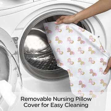 Little Grape Land Nursing Pillow, Breast Feeding Pillows for Mom, Butterfly Soft Cover with Breathable Filling, Feeding Support Pillow for 0-12 Months, Multifunctional Support Cushion for Travel