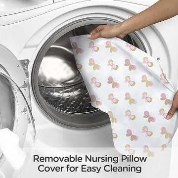 Little Grape Land Nursing Pillow, Breast Feeding Pillows for Mom, Butterfly Soft Cover with Breathable Filling, Feeding Support Pillow for 0-12 Months, Multifunctional Support Cushion for Travel