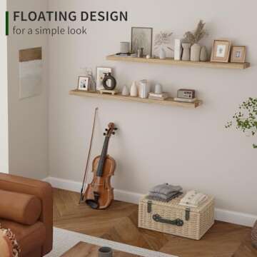 Wood Floating Shelves Set - Rustic Display for Home