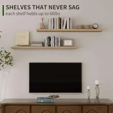 Wood Floating Shelves Set - Rustic Display for Home