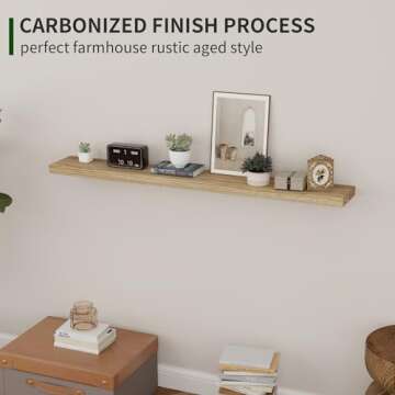 Wood Floating Shelves Set - Rustic Display for Home