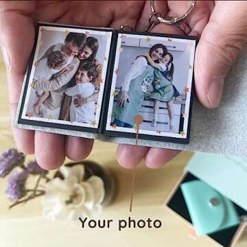 Personalized Mini Leather Photo Keychain and Album