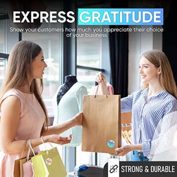 IBAKE 500 Thank You Stickers, 1.5 inch Holographic Thank You Stickers for Small Business, Self-Adhesive & Waterproof Stickers Thank You Stickers for Packaging