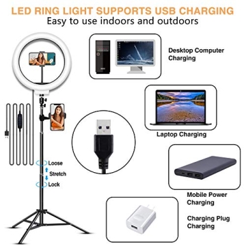 LED Selfie Ring Light with Tripod for Videos and Selfies