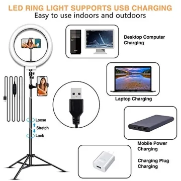 LED Selfie Ring Light with Tripod for Videos and Selfies