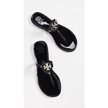 Tory Burch Women's Mini Miller Thong Flip Flops, Perfect Black, 8 Medium US