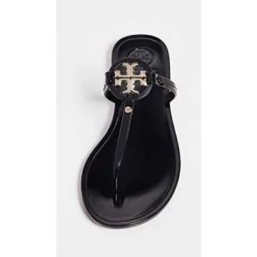 Tory Burch Women's Mini Miller Thong Flip Flops, Perfect Black, 8 Medium US