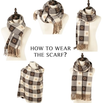 Stylish NTLWKR Women's Oversized Plaid Scarf for Winter