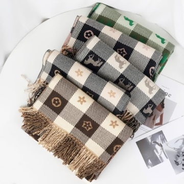 Stylish NTLWKR Women's Oversized Plaid Scarf for Winter