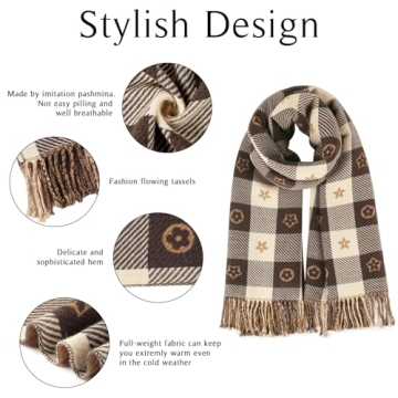 Stylish NTLWKR Women's Oversized Plaid Scarf for Winter