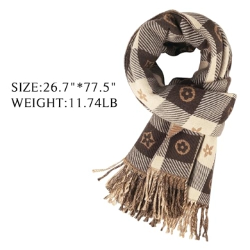 Stylish NTLWKR Women's Oversized Plaid Scarf for Winter