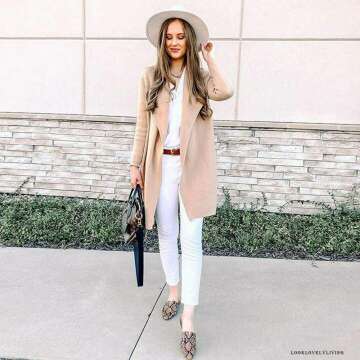 Classy Light Tan/Black Knit Cardigan for Women