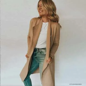 Classy Light Tan/Black Knit Cardigan for Women