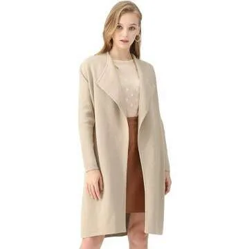 Classy Light Tan/Black Knit Cardigan for Women