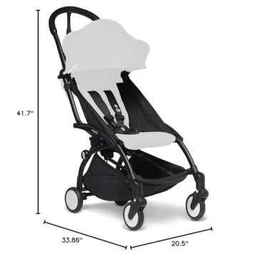 Babyzen YOYO2 Stroller Frame, Black - Includes 5-Point Harness, Multi-Position Reclining Backrest, Canopy Extensions, Padded Shoulder Strap & Protective Storage Bag