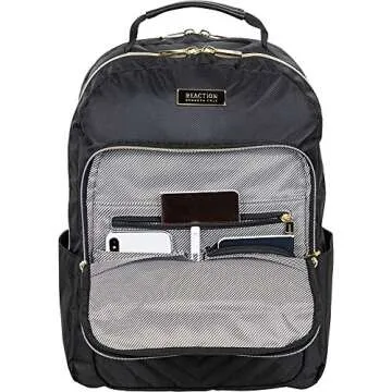Kenneth Cole REACTION Women's Chelsea Chevron 15" Laptop and Tablet Backpack, Black