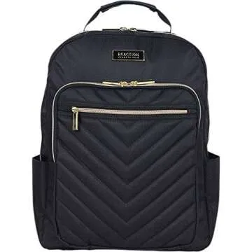 Kenneth Cole REACTION Women's Chelsea Chevron 15" Laptop and Tablet Backpack, Black
