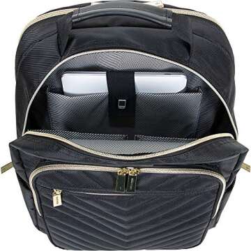 Kenneth Cole REACTION Women's Chelsea Chevron 15" Laptop and Tablet Backpack, Black