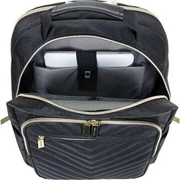 Kenneth Cole REACTION Women's Chelsea Chevron 15" Laptop and Tablet Backpack, Black