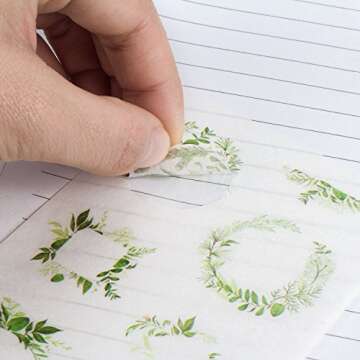 36 Sheets Stickers Set, Green Leaves Foliage Planner Stickers Set Decorative Sticker Collection for Scrapbooking, Calendars, Arts, Kids DIY Crafts, Album, Bullet Journals (Plant Theme)