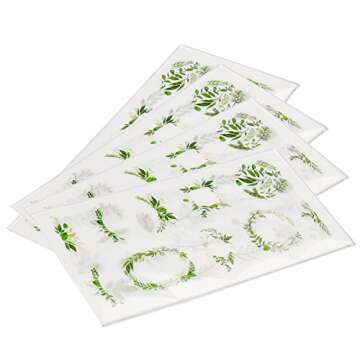 36 Sheets Stickers Set, Green Leaves Foliage Planner Stickers Set Decorative Sticker Collection for Scrapbooking, Calendars, Arts, Kids DIY Crafts, Album, Bullet Journals (Plant Theme)