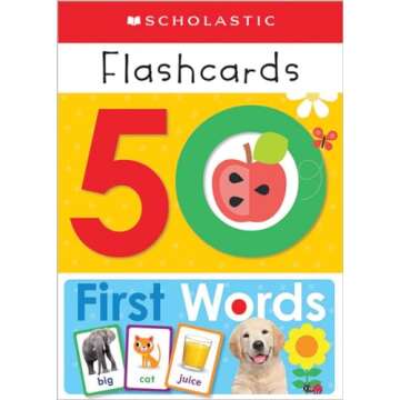 50 First Words Flashcards for Early Language Learning