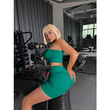 OQQ Stylish Workout Outfit Women 2 Piece Ribbed Set
