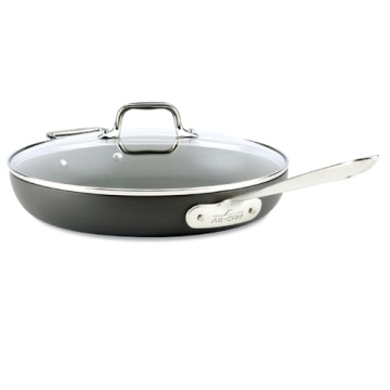All-Clad HA1 Hard Anodized Nonstick Fry Pan 12 Inch Induction Oven Broiler Safe 500F, Lid Safe 350F ...