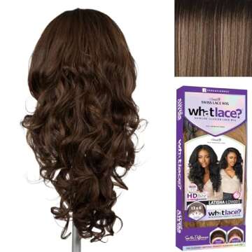 Sensationnel What lace 13x6 Wigs - latisha lacefrontal hand tied glueless synthetic with natural den...