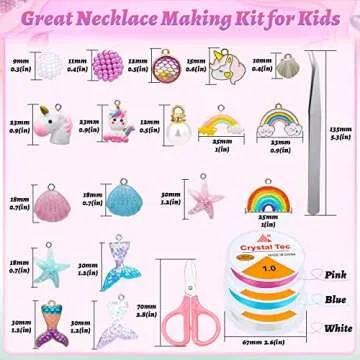 Cludoo 773Pcs Mermaid Charm DIY Beads for Kids Jewelry Making