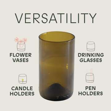 Eco-Friendly IWAS Olive Drinking Glasses Set of 6 | 400 ML