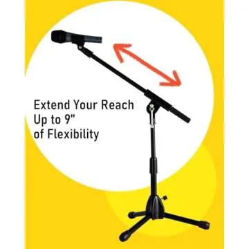 Stage Rocker Low-Profile Mic Boom Stand - Adjustable & Portable