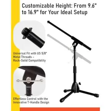 Stage Rocker Low-Profile Mic Boom Stand - Adjustable & Portable