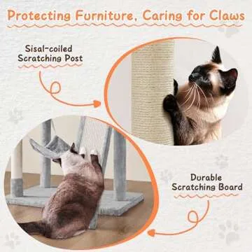 Yaheetech 63.5in Multi-Level Cat Tree Tower Condo with Scratching Posts, Platform & Hammock, Cat Activity Center Play Furniture for Kittens, Cats, and Pets