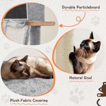 Yaheetech 63.5in Multi-Level Cat Tree Tower Condo with Scratching Posts, Platform & Hammock, Cat Activity Center Play Furniture for Kittens, Cats, and Pets