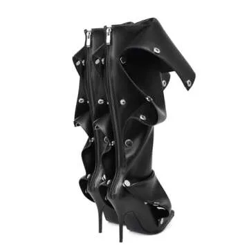 Stylish Arqa Knee High Stiletto Boots for Women