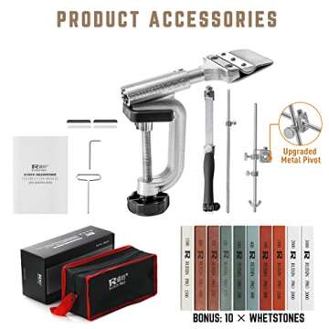 Upgraded RUIXIN PRO RX-008 Professional Knife Sharpener with 10 Whetstones, 360° Rotation Flip Desi...